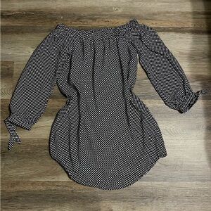 Express Black and White Polka Dot Dress